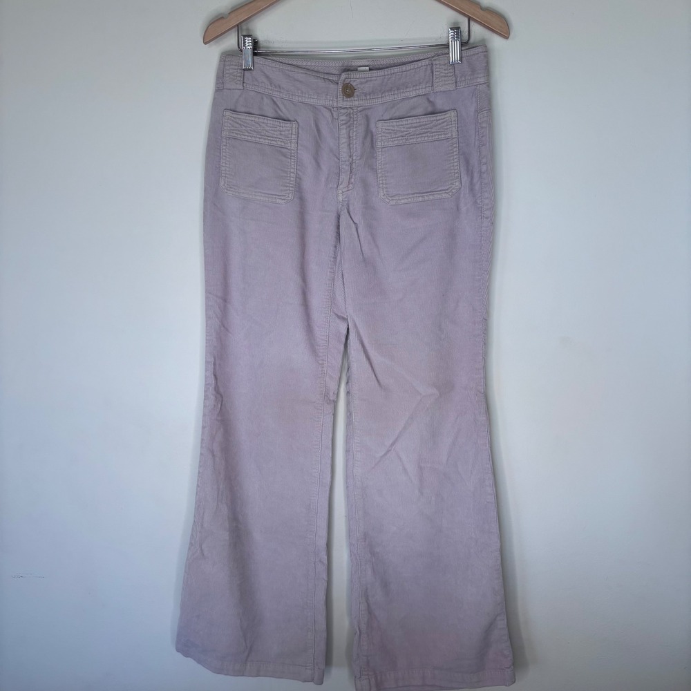 Banana Republic Wide Leg Patch Pocket Beige‎ Corduroy Pants Size 6